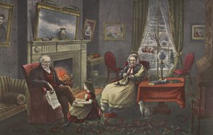 De vier seizoenen van het leven - Ouderdom, Het seizoen van rust, uitgegeven 1868, Currier & Ives